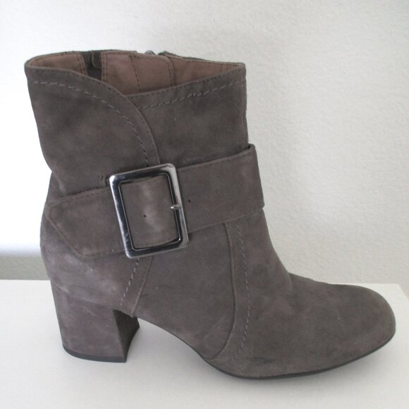 Earthies "Athena" Womens Slate Gray Suede Side Zip Ankle Boot - Size 6.5M - Picture 3 of 7